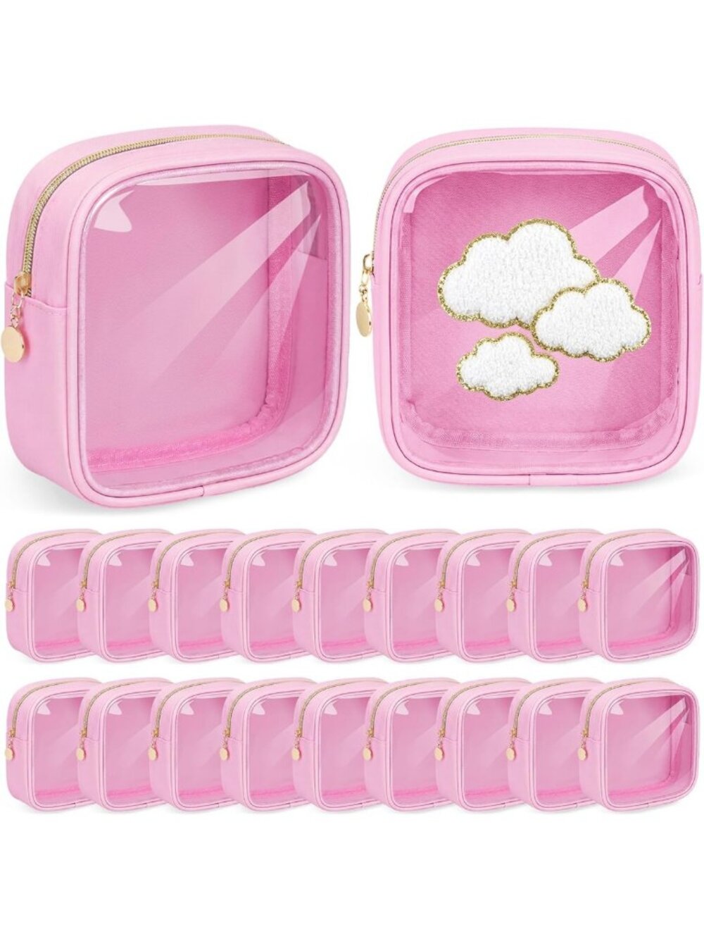 20 Pcs Mini Clear Makeup Bags - Nylon Cosmetic Pouches for Travel & Toiletries